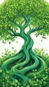 green tree of life aesthetic background illustration 4