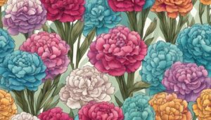 hand drawn style carnation flowers aesthetic background illustration 1