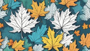 hand drawn style maple leaves illustration background 1