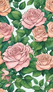 hand drawn style roses aesthetic background illustration 2