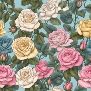 hand drawn style roses aesthetic background illustration 3