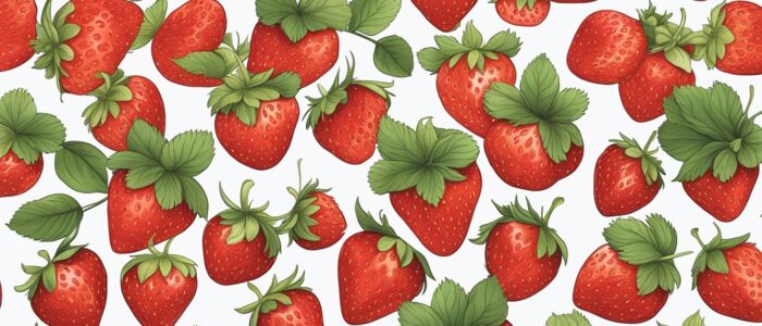 hand drawn style strawberry pattern background aesthetic illustration 1