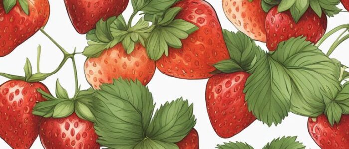 hand drawn style strawberry pattern background aesthetic illustration 2