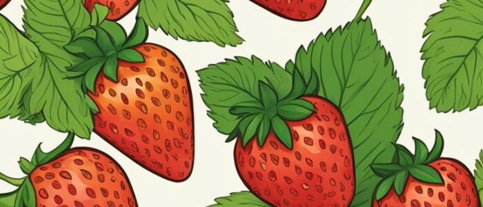 hand drawn style strawberry pattern background aesthetic illustration 4