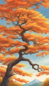 japanese maple tree background illustration 4