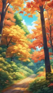 maple leaf anime background illustration 3