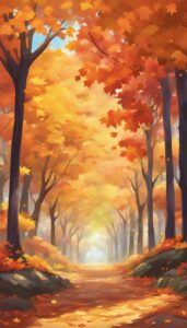 maple leaf anime background illustration 4