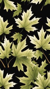 maple leaf black dark background wallpaper illustration 3