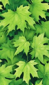 maple leaf green background illustration 5