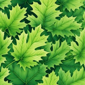 maple leaf green background illustration 6