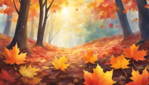 maple leaf watercolor background illustration 1