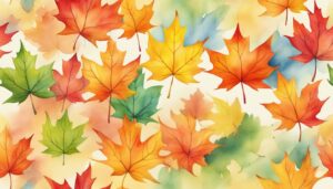 maple leaf watercolor background illustration 2