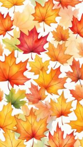 maple leaf watercolor background illustration 3