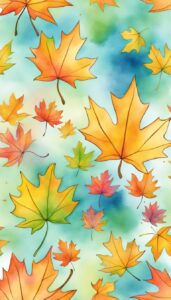 maple leaf watercolor background illustration 4