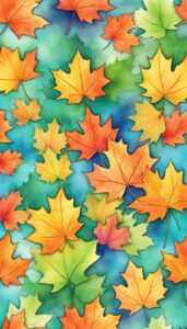 maple leaf watercolor background illustration 5