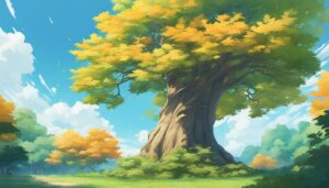 maple tree anime background illustration 1