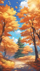 maple tree anime background illustration 4