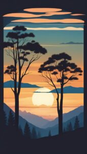 minimalist simple sunset aesthetic background wallpaper illustration 3