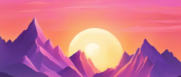 mountains sunset aesthetic background illustration