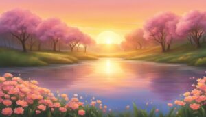 nature sunset aesthetic background wallpaper illustration 1