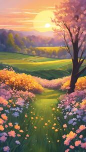 nature sunset aesthetic background wallpaper illustration 3