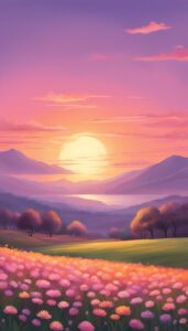 nature sunset aesthetic background wallpaper illustration 4