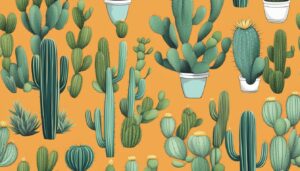 orange cactus aesthetic illustration background 1