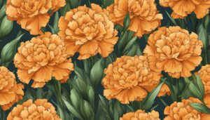 orange carnation flowers aesthetic background illustration 1