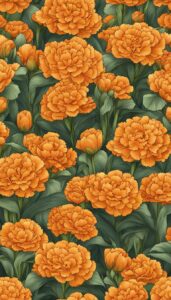 orange carnation flowers aesthetic background illustration 2