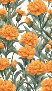 orange carnation flowers aesthetic background illustration 3