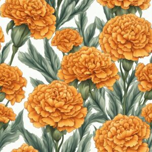 orange carnation flowers aesthetic background illustration 4