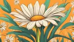 orange daisy flower aesthetic background illustration 2