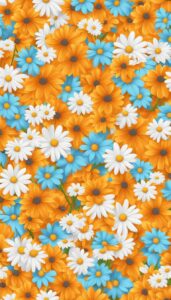 orange daisy flower aesthetic background illustration 4