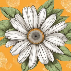 orange daisy flower aesthetic background illustration 5