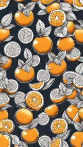 orange fruit pattern aesthetic background illustration 10