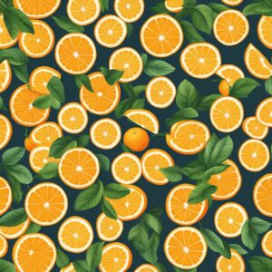 orange fruit pattern aesthetic background illustration 5