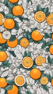 orange fruit pattern aesthetic background illustration 6