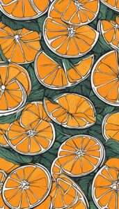 orange fruit pattern aesthetic background illustration 7