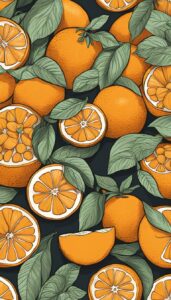 orange fruit pattern aesthetic background illustration 8