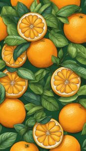 orange fruit pattern aesthetic background illustration 9