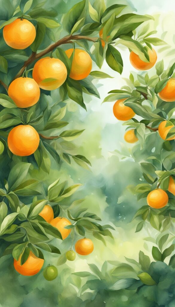 50+ Orange Fruit Tree Garden Illustration Backgrounds (Free, High-Res ...