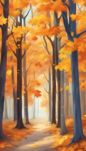 orange red maple trees fall colors background illustration 3