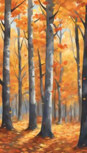 orange red maple trees fall colors background illustration 4