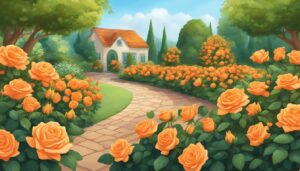 orange roses aesthetic background illustration 2