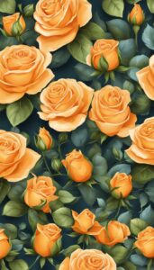 orange roses aesthetic background illustration 3