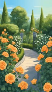 orange roses aesthetic background illustration 4