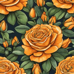 orange roses aesthetic background illustration 5