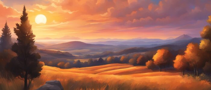 orange sunset aesthetic background wallpaper illustration 1