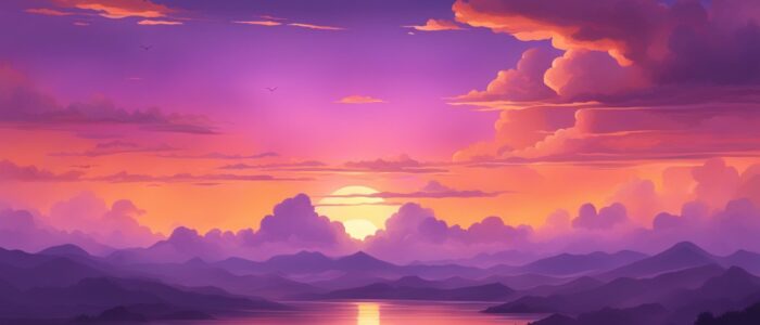 orange sunset aesthetic background wallpaper illustration 2