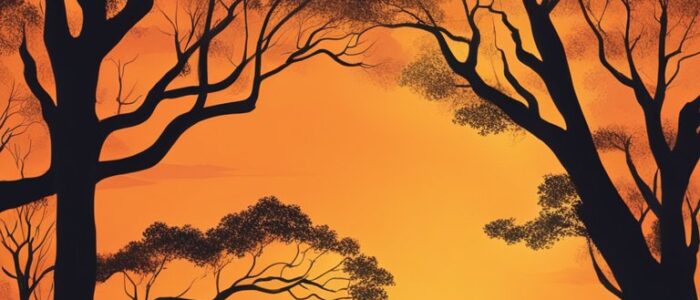 orange sunset aesthetic background wallpaper illustration 4